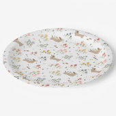 ダックスシュントウィーナードッグソーセージ犬ワイルドフラワー ペーパープレート (アングル)