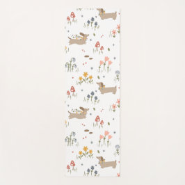 ダックスシュントウィーナードッグソーセージ犬ワイルドフラワー ヨガマット