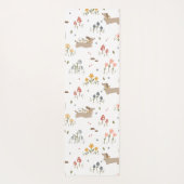 ダックスシュントウィーナードッグソーセージ犬ワイルドフラワー ヨガマット (裏面)