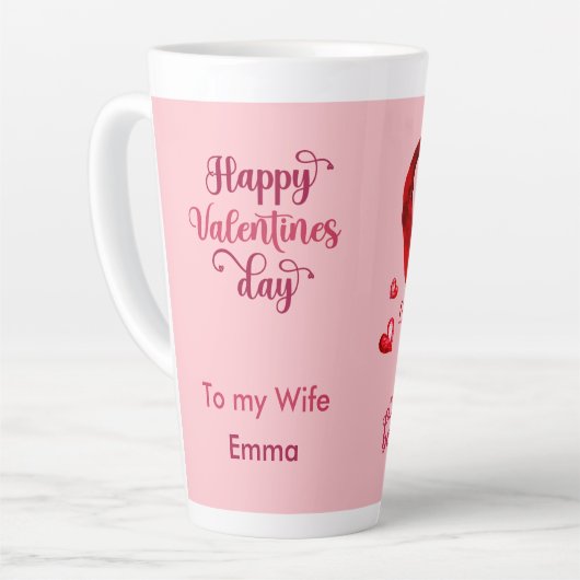 ダックスシュントウォーターカラーヴァレンティーンズデイラテマグ カフェラテマグ (左アングル)