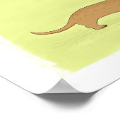 ダックスシュントキス- Wiener Dog Chrimas ポスター (角)