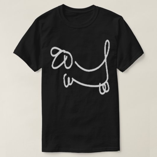 ダックスシュントデザイン犬の恋人 Tシャツ (デザイン正面)