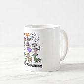 ダックスシュントハッピーハロウィナーおもしろい犬ハロウィーン コーヒーマグカップ (正面右)