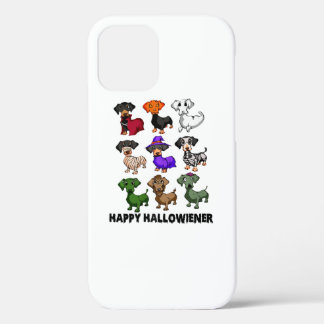 ダックスシュントハッピーハロウィナーおもしろい犬ハロウィーン iPhone 12 PROケース