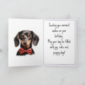 ダックスシュントパピードドッグ誕生日 カード (内部)