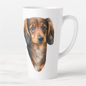 ダックスシュントパピーポートレートドキシードッグ カフェラテマグ (右)