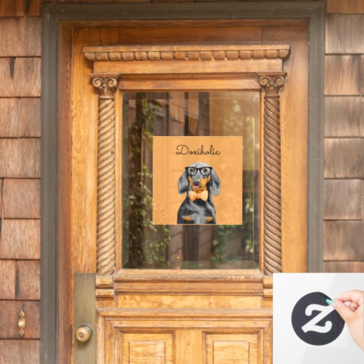 ダックスシュントビジネスマンウィンドウデカール ウィンドウサイン (ホームデコレーション)