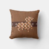 ダックスシュントプライドフェイクとニットルック装飾用クッション クッション (正面)