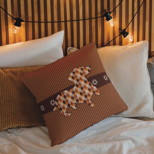 ダックスシュントプライドフェイクとニットルック装飾用クッション クッション