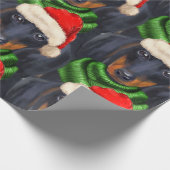 ダックスシュントルバークパターン(の模様が)あるリスマスホリデイ ラッピングペーパー (角)