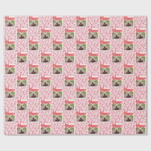 ダックスシュント写真子犬おもしろいウインナソーセージ ラッピングペーパー (フラット)