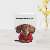 ダックスシュント子犬の父の日のカード カード (黄色い花)