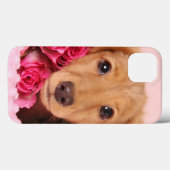 ダックスシュント子犬バラに囲まれた Case-Mate iPhoneケース (裏面 (横))