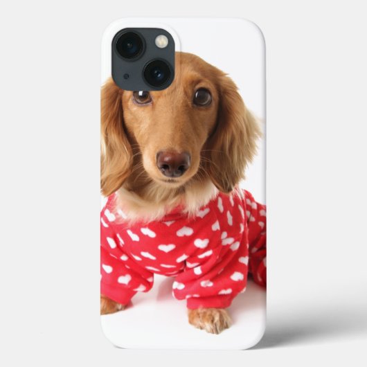 ダックスシュント子犬バレンタインの衣装を着て Case-Mate iPhoneケース (裏面)