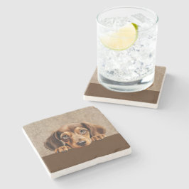 ダックスシュント子犬ペット ストーンコースター