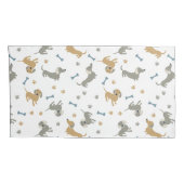 ダックスシュント犬とポーズキュートパステルドキシーズ 枕カバー (裏面-右)