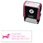 ダックスシュント犬の赤ちゃんシャワーピンクガール セルフインキングスタンプ (インサイチュ)