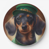 ダックスシュント犬サンパトリックのデイドレス ペーパープレート (正面)