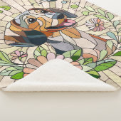 ダックスシュント犬 – ドキシー – カラフルモザイク シェルパブランケット (3/4)