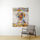 ダックスシュント犬 – ドキシー – カラフルモザイク タペストリー (インサイチュ)