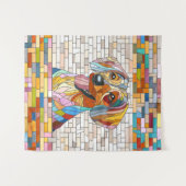 ダックスシュント犬 – ドキシー – カラフルモザイク タペストリー (正面(横))