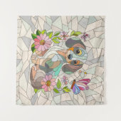 ダックスシュント犬 – ドキシー – カラフルモザイク タペストリー (正面(横))