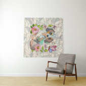 ダックスシュント犬 – ドキシー – カラフルモザイク タペストリー (インサイチュ(横))