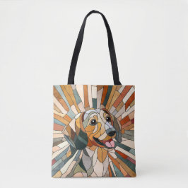 ダックスシュント犬 – ドキシー – カラフルモザイク トートバッグ
