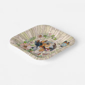 ダックスシュント犬 – ドキシー – カラフルモザイク ペーパープレート (傾斜あり)