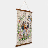 ダックスシュント犬 – ドキシー – カラフルモザイク 吊り下げ型タペストリー (傾斜あり)