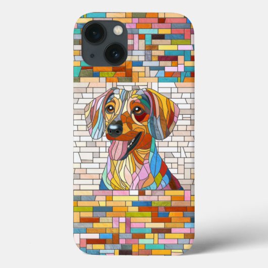 ダックスシュント犬 – ドキシー – カラフルモザイク Case-Mate iPhoneケース (裏面)