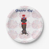 ダックスシュント独立記念日紙パーティープレート ペーパープレート (正面)