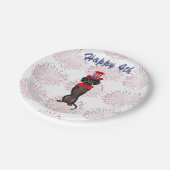 ダックスシュント独立記念日紙パーティープレート ペーパープレート (アングル)