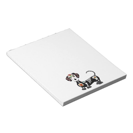 ダックスシュント糖スカル ノートパッド (アングル)