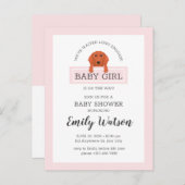 ダックスシュント赤ちゃんシャワー招待状葉書 インビテーションポストカード (正面/裏面)