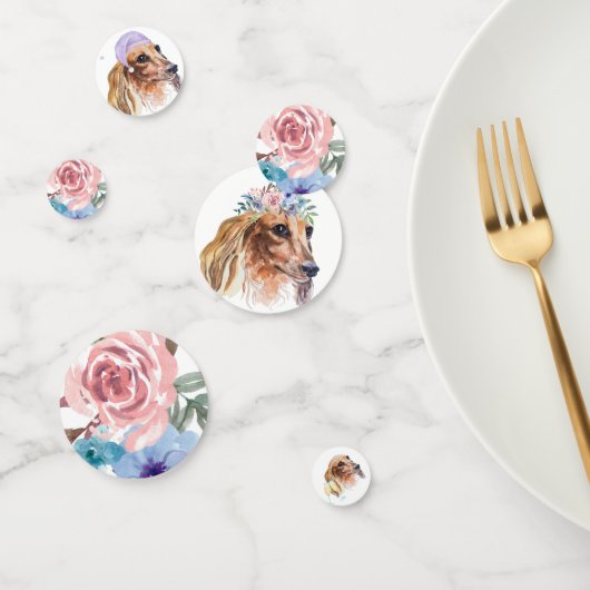 ダックスシュント長髪の水色テーマパーティー コンフェッティ (グループ)