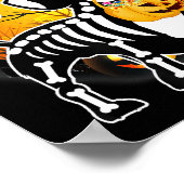 ダックスシュント骨格ハロウィンハッピーパンプキンギフト ポスター (角)