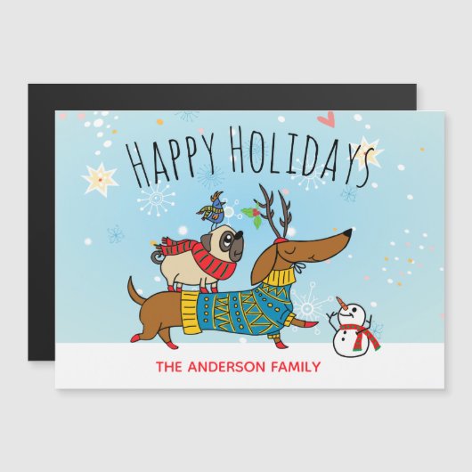 ダックスシュント、パグおよびバード磁気カード (正面/裏面)