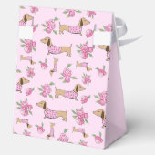 ダックスシュント&ペオニーズフローラ結婚ピンク フェイバーボックス (裏面)