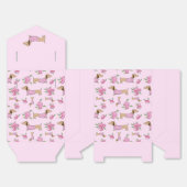 ダックスシュント&ペオニーズフローラ結婚ピンク フェイバーボックス (見開き)