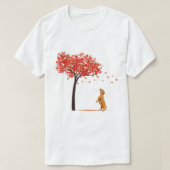 ダックスシュントMapleツリー感謝祭の日かわいい犬Dox Tシャツ (デザイン正面)