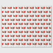 ダックスシュントSanta Cartoon Christmas ラッピングペーパー (フラット)