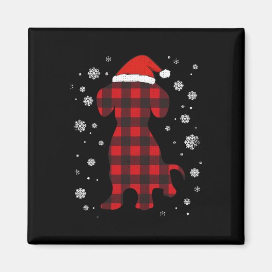 ダックスシュントSanta Hat Dog Lover Christmas マグネット (正面)