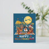 ダックスシュンハッピーハロサンクスマスハロウィンサンクスギフ ポストカード (スタンド正面)