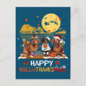 ダックスシュンハッピーハロサンクスマスハロウィンサンクスギフ ポストカード (正面)