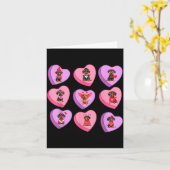 ダックスハートのバレンタイン キャンディ ワインナー 犬 愛 カード (黄色い花)