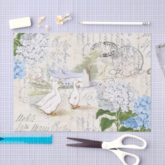 ダックスファームハウスフラワーズイタリアンティッシュペーパー 薄葉紙 (クラフト)