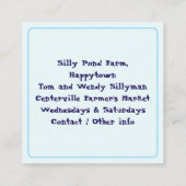 ダックスフレッシュエッグスファームをテーマにした正方形 コーリングカード (裏面)