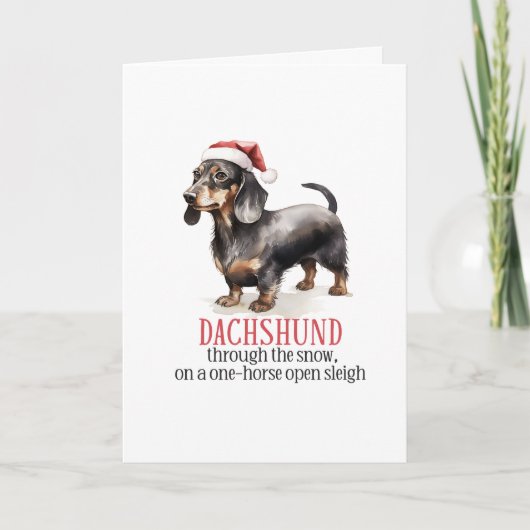 ダックスフントおもしろいルクリスマスハッピーホリデー シーズンカード (正面)