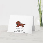 ダックスフントおよび花の漫画 カード (裏面)